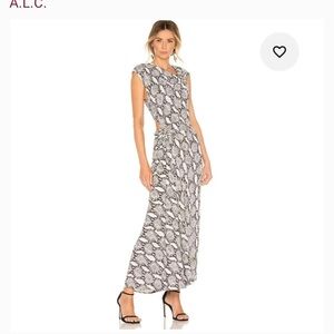 A.L.C Beale snake print midi dress with cutout. Sz 6. BNWT